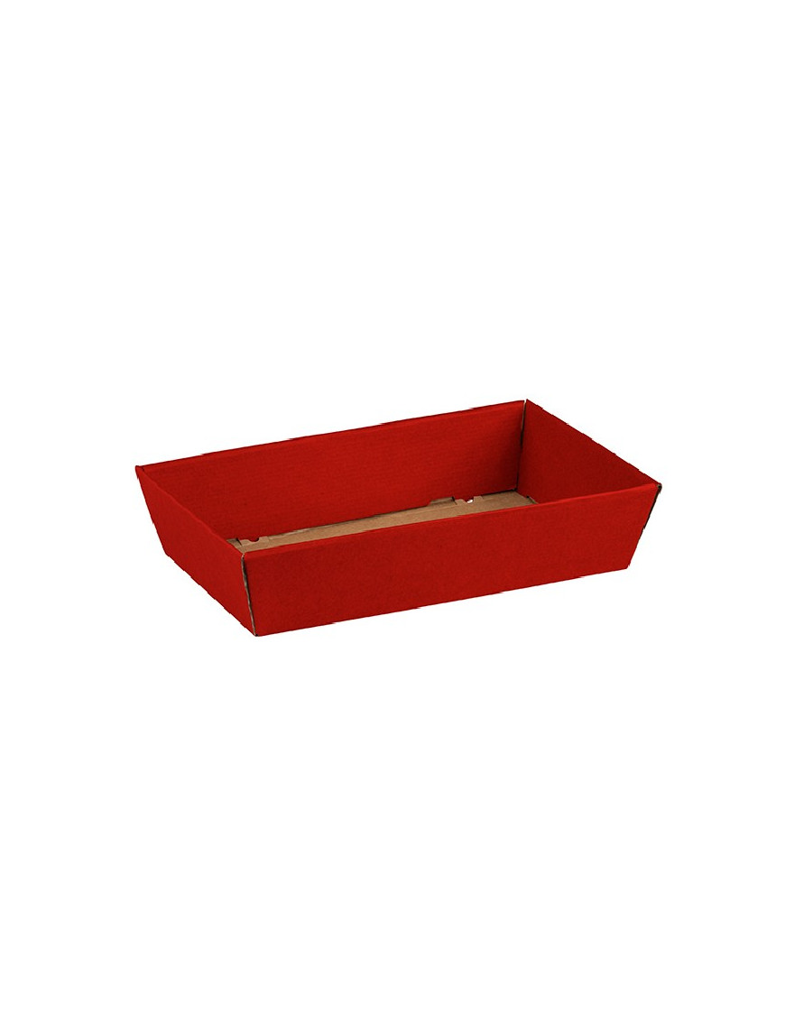 Coffret carton kraft rectangle coloris rouge livré à plat
